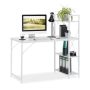 Desk with shelf 121x120x62cm., white