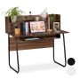 Desk 109x120x60cm., brown/black