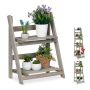 Foldable flower stand with 2 shelves 51.5x41x24cm., gray