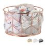Round basket 12.5x22cm., copper color