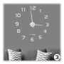 Wall clock 3D 110cm., silver color