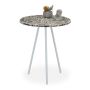 Side table 50x41cm., white/dark blue/silver color