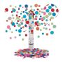 Confetti cannon 40x5cm., blue/green/red colors