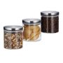 Set of 3 transparent containers for bulk products 11x9.5cm, 0.38L., silver color