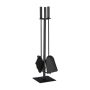 Set of 3 fireplace tools and stand 61x15x15cm., black
