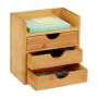 Writing instrument organizer with 3 compartments 21x20x13 cm., light brown