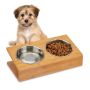 Double bowl 10x33.5x18cm., light brown/silver color