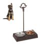 Double bowl with handle 45x28.5x14.5cm., dark brown/silver color