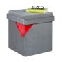 Folding seat with hinged lid 42x38x38cm., gray