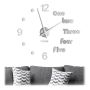 DIY wall clock 110cm, silver color