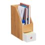 Document stand with 1 compartment 30x12x23 cm., light brown/white