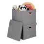 Set of 2 folding boxes 34x43x43cm., gray