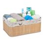 Storage box 16.5x38x28.5cm., cream/light brown/black