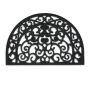 Rubber door mat semicircular 60x40 cm., black