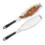 Set of 2 grill grates 2.5x58.5x10.5cm., black/silver