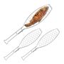 Set of 3 grill grates 1.5x54x12.5cm., silver color