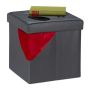 Folding seat with hinged lid 38x37x37cm., dark gray