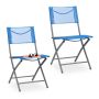 Set of 2 folding chairs 85x45x60cm., blue/gray