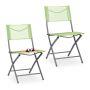 Set of 2 folding chairs 85x45x60cm., green/gray