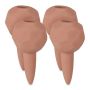 Set of 4 plant watering balls 11x6cm., light brown