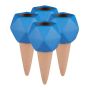 Set of 4 plant watering balls 19x9.5cm, light brown/blue