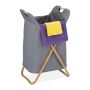 Laundry basket 69.5x40x40cm, 55L., dark gray/light brown