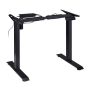 Height-adjustable table frame 71x121cm., black