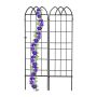 Set of 2 garden grills 183x51x1.5cm, black