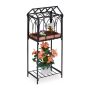 Flower stand with canopy 82x33.5x23.5cm., black/copper color