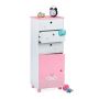 Children's chest of drawers with 4 compartments 105x42x30cm., pink/white
