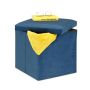 Folding seat with hinged lid 38x38x38cm., blue color