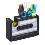 Writing instrument organizer "Retro" 11x17x6 cm., black/gray