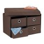 Bench with storage space 39.5x60x37cm., brown/black/silver