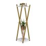 Flower stand with 2 shelves 99x29x29cm., gold/white color