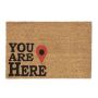 Doormat "You are here" 60x40 cm., light brown/black/red