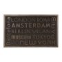 Rubber doormat "Cities" 75x45 cm., brown/black