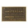 Rubber doormat "Cities" 75x45 cm., yellow/black