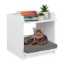 Side table with pet bed and shelf 45x40x44.5cm., white/gray