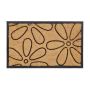 Rubber doormat with flowers 75x45 cm., light brown/black