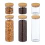 Set of 3 transparent containers for bulk products, light brown