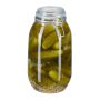 Glass food storage container 3L., silver color