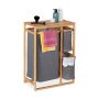 Bathroom shelf with laundry basket 70x50x30.5cm., light brown/gray