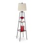 Floor lamp 153x35cm., brown/cream/black