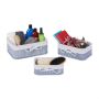Set of 3 baskets, grey/cream