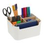 Writing instrument organizer 9.5x18x15 cm., white/light brown