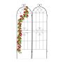 Set of 2 garden grills 180x50x1.5cm, black