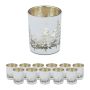 Set of 12 candlesticks 8.5x7cm., white/gold color