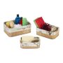 Set of 3 baskets, light brown/cream