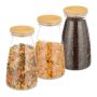Set of 3 transparent containers for bulk products 21.5x12cm, 1.4L, light brown