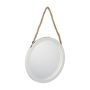 Hanging mirror 58x35x2cm., light brown/white